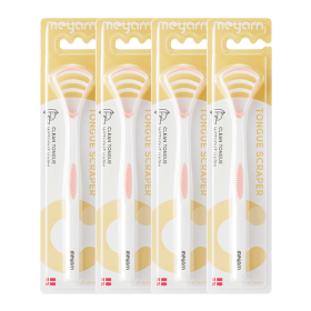 4 Packs Tongue Scraper (Color: Pink)